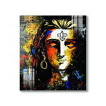 Abstract Glass Wall Painting of Lord Shiva (Shiv Mahadev) for Home and Living Room Decor, Wall Art, and Wall Mount