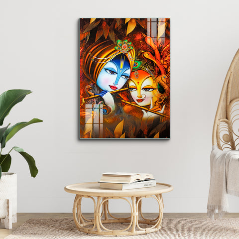 Frameless Beautiful Wall Painting for Home: Acrylic Modern Radha Krishna Paintings