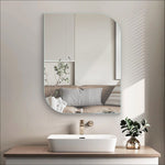 Frameless Asymmetrical Rectangular Mirror with Polished Edges for Living and Bathroom