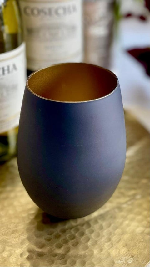 Antalya Stemless Wine Glass 560ml Gold-Set of 6
