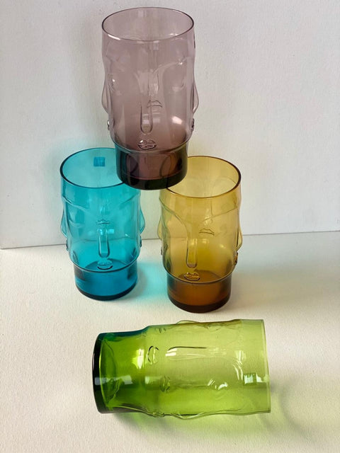 Borabora Tiki Glass 650ml Assort. Colors SO4- Set of 4