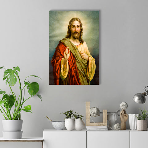Beautiful Jesus Christ Wall Painting on Glass
