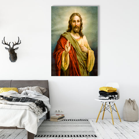 Beautiful Jesus Christ Wall Painting on Glass