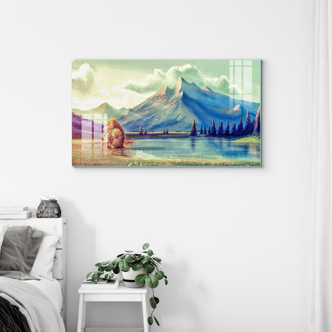 Digital Art Wall Painting for Home: Beautiful Mountain Art