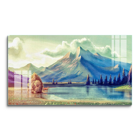 Digital Art Wall Painting for Home: Beautiful Mountain Art
