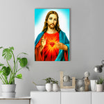 Sacred-Heart-of-Lord Jesus Glass Painting
