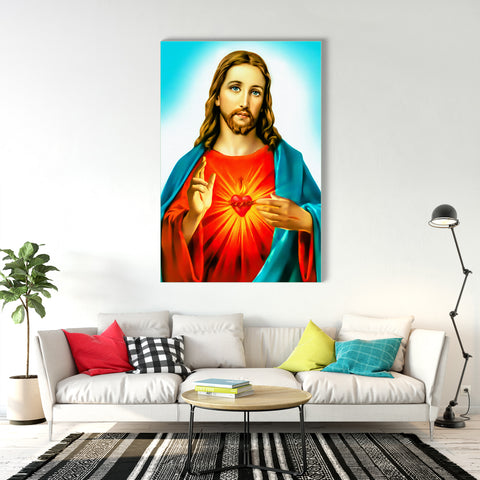 Sacred-Heart-of-Lord Jesus Glass Painting