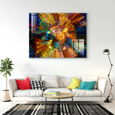 Digital Glass Prints: Beyond Tiles Modern Mosaic art Painting