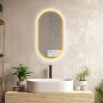 Capsule Led Mirror with Edge Lights, LED Bathroom Mirror, Asymmetrical Mirror, Makeup Frontlit Mirror- Oval