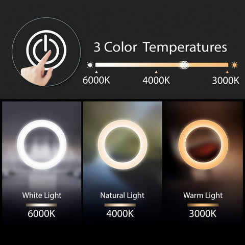 Trio Edged Glow - LED Round Bathroom Mirror - Dual color