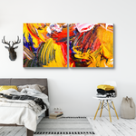 Colourful Multi Frame Wall Painting for Living Room: Modern Oil Art set of 2pcs