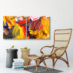 Colourful Multi Frame Wall Painting for Living Room: Modern Oil Art set of 2pcs