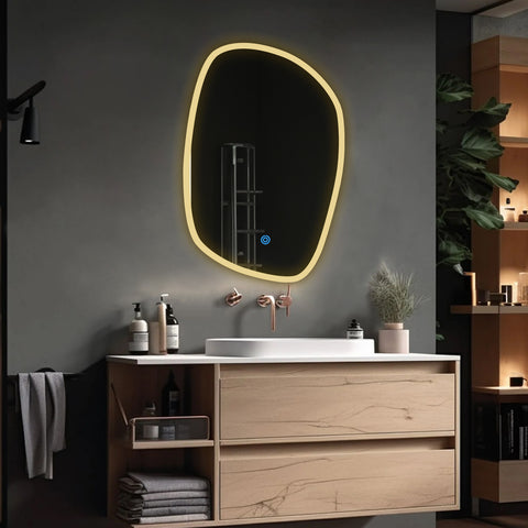 Connected Edge Glow - LED Bathroom Mirror - Warm White Light - Oval