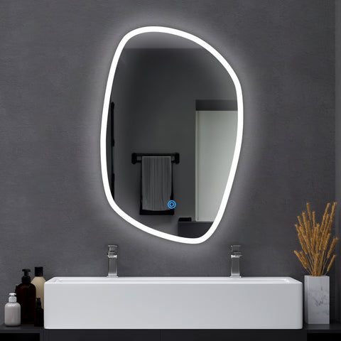 Connected Edge Glow LED Bathroom Mirror - Natural White Light - Oval