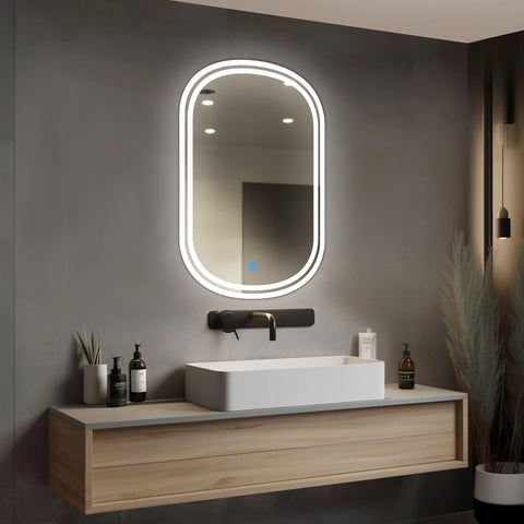 Duo Edge - LED Bathroom Mirror - Natural White Light - Oval