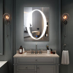 Elliptical Moon Glow LED Bathroom Mirror | Rectangular Design with Natural White Light