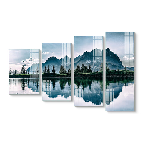 Multiple Frame Wall Painting For Living Room: Enlarging Mountain Scenery