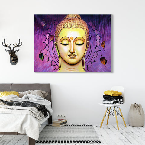 Frameless Beautiful Wall Painting for Home: Acrylic Modern Handmade Paintings of Gautam Buddha