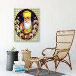 Frameless Beautiful Wall Painting: Dus Guru of Sikhism Mural Glass Painting