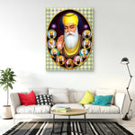 Frameless Beautiful Wall Painting: Dus Guru of Sikhism Mural Glass Painting