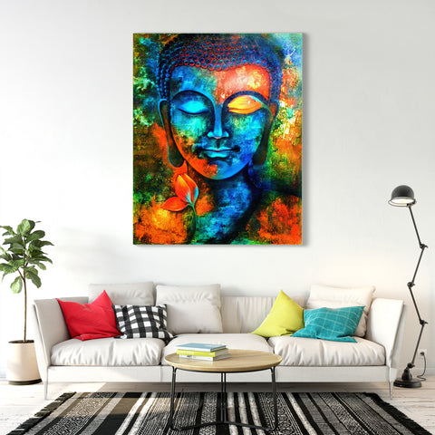 Frameless Beautiful Wall Painting for Home: Enlightening Gautam Buddha