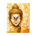 Frameless Beautiful Wall Painting for Home: Gautam Buddha Golden Oil painting