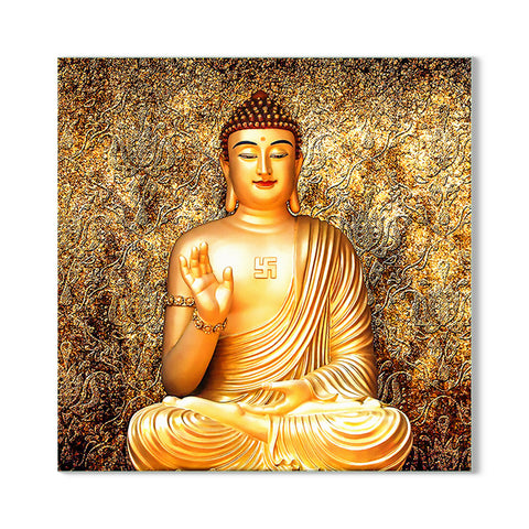 Frameless Golden Buddha Wall Painting for Home