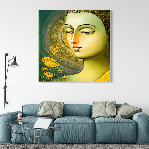 Frameless Wall Painting for Home: Vintage Gautam Buddha