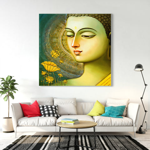 Frameless Wall Painting for Home: Vintage Gautam Buddha