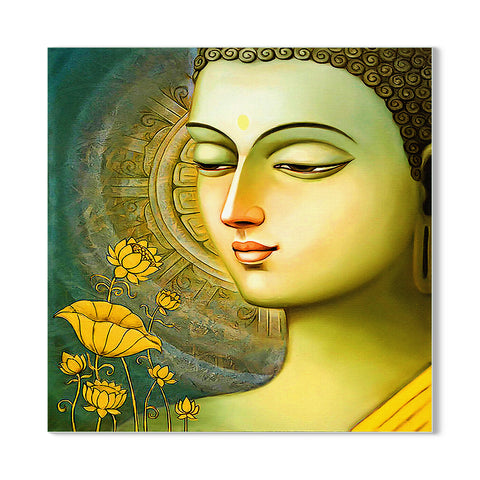 Frameless Wall Painting for Home: Vintage Gautam Buddha