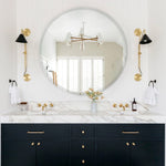 Frameless Round Beveled Mirror for Bathroom Wall, Wall Mount Mirror, Washbasin Mirror, Mirror for Bedroom