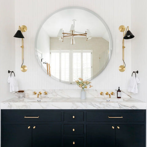 Frameless Round Beveled Mirror for Bathroom Wall, Wall Mount Mirror, Washbasin Mirror, Mirror for Bedroom
