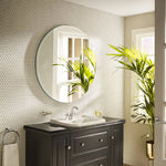 Frameless Round Beveled Mirror for Bathroom Wall, Wall Mount Mirror, Washbasin Mirror, Mirror for Bedroom