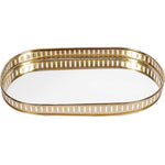 Golden Metallic Serving Trey under Glass 1pc