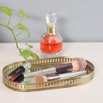Golden Metallic Serving Trey under Glass 1pc