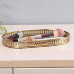 Golden Metallic Serving Trey under Glass 1pc