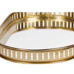Golden Metallic Serving Trey under Glass 1pc
