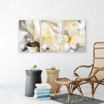 Beautiful Abstract Multi Frame Colorful Wall Painting for Living Room: Golden Smoke Rush