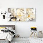 Beautiful Abstract Multi Frame Colorful Wall Painting for Living Room: Golden Smoke Rush
