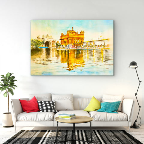 Golden Temple, Shri Harmandir Sahib, Glass Wall Painting