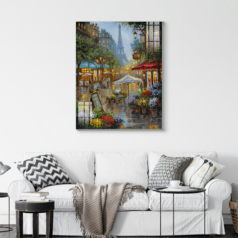 Digital Art Wall Painting for Home: Handmade Scenery Paintings of Paris