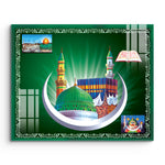 Holy Makkah Madinah Mosque Frameless Glass Wall Painting.