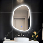 Illuminated LED Bathroom Mirror, Asymmetrical Wall Mirror, Lighted Mirror for Bedroom