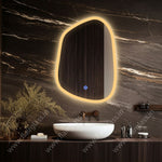 Illuminated LED Bathroom Mirror, Asymmetrical Wall Mirror, Lighted Mirror for Bedroom