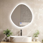 Irregular LED Mirror for Bathroom, LED Lighted Wavy Wall Mirror, Front Edge Lit Mirror