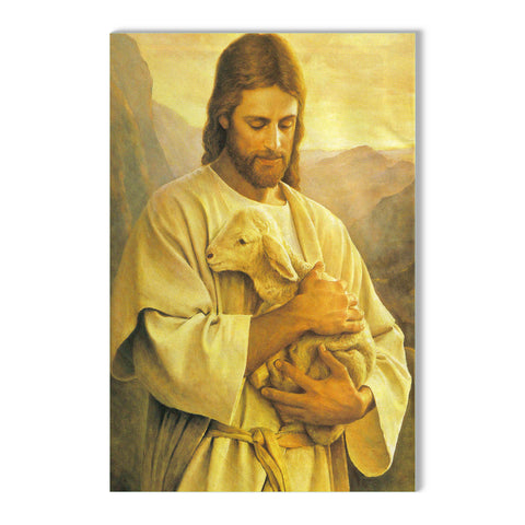 Jesus Christ with Lamb Wall Painting | Premium Religious DΓ©cor on Glass | 6mm Toughened Glass