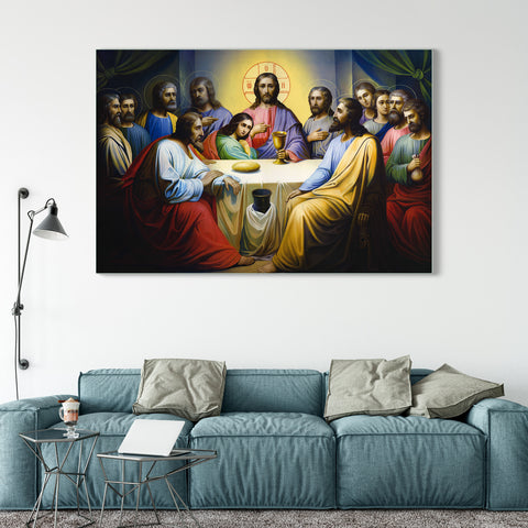 Jesus Christ - The Last Supper Glass Wall Painting