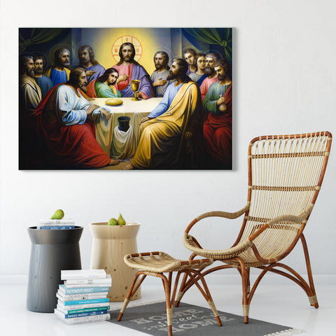 Jesus Christ - The Last Supper Glass Wall Painting
