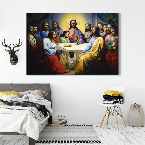 Jesus Christ - The Last Supper Glass Wall Painting