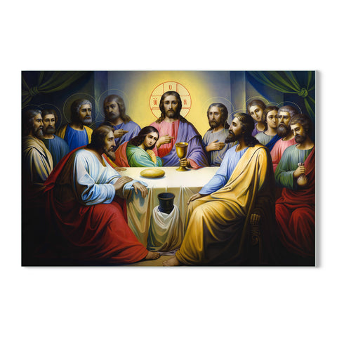Jesus Christ - The Last Supper Glass Wall Painting